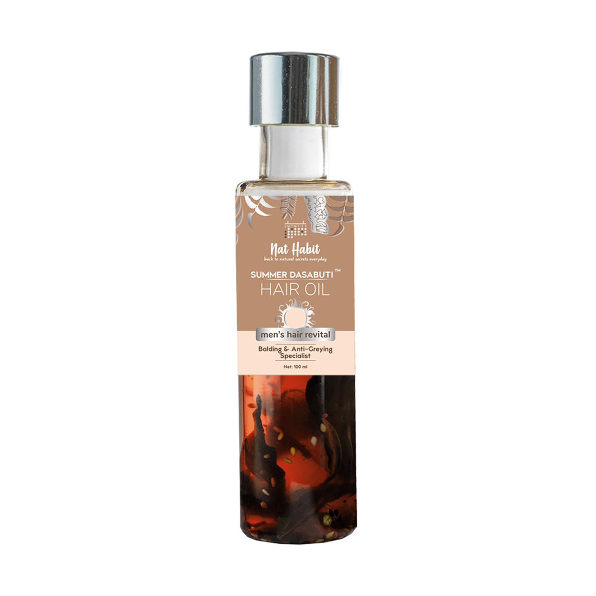 Nat Habit Neem Amla Mens Balding & Anti-Greying Ayurvedic Oil For Receding Hairline Reversal
