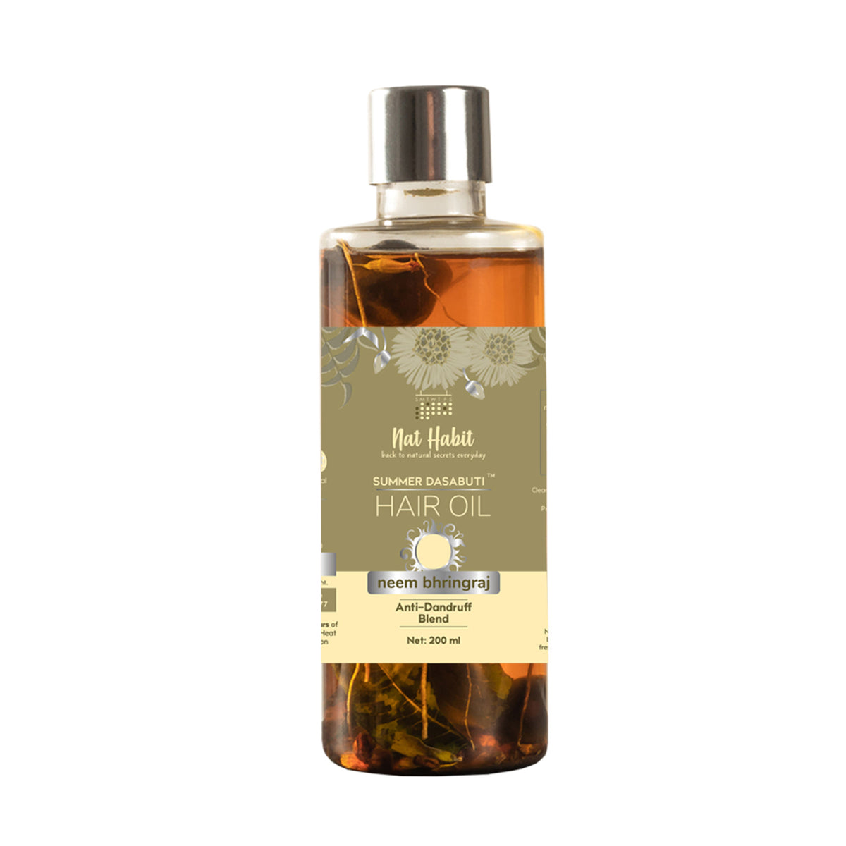 Nat Habit Neem Bhringraj Tea Tree Anti Dandruff Hair Treatment Ayurvedic Oil & Castor Coconut