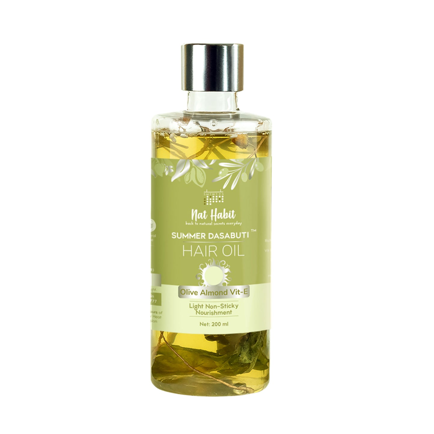 Nat Habit Olive Almond Vitamin E Light Hair Oil With Amla, Bhringraj, Methi, Vetiver & Sesame