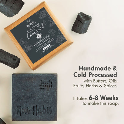 Nat Habit Cold Process Charcoal Detox Butter Bath Soap-Detoxification, De-Tan & Blackhead Handmade