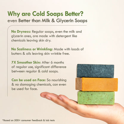 Nat Habit Cold Processed Neem Basil Butter Bath Soap- Antibacterial, Dark Spots, De-Tan & Handmade