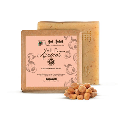 Nat Habit Ayurvedic Cold Process Apricot Butter Bath Soap - Vit C, Whitening, Nourishing & Handmade