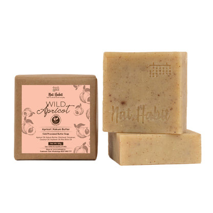 Nat Habit Ayurvedic Cold Process Apricot Butter Bath Soap - Vit C, Whitening, Nourishing & Handmade