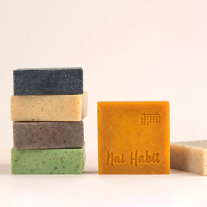 Nat Habit Ayurvedic Cold Process Apricot Butter Bath Soap - Vit C, Whitening, Nourishing & Handmade