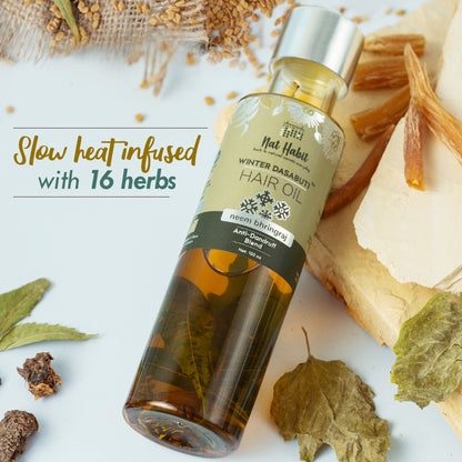 Nat Habit Neem Bhringraj Anti-Dandruff Winter Dasabuti Hair Oil