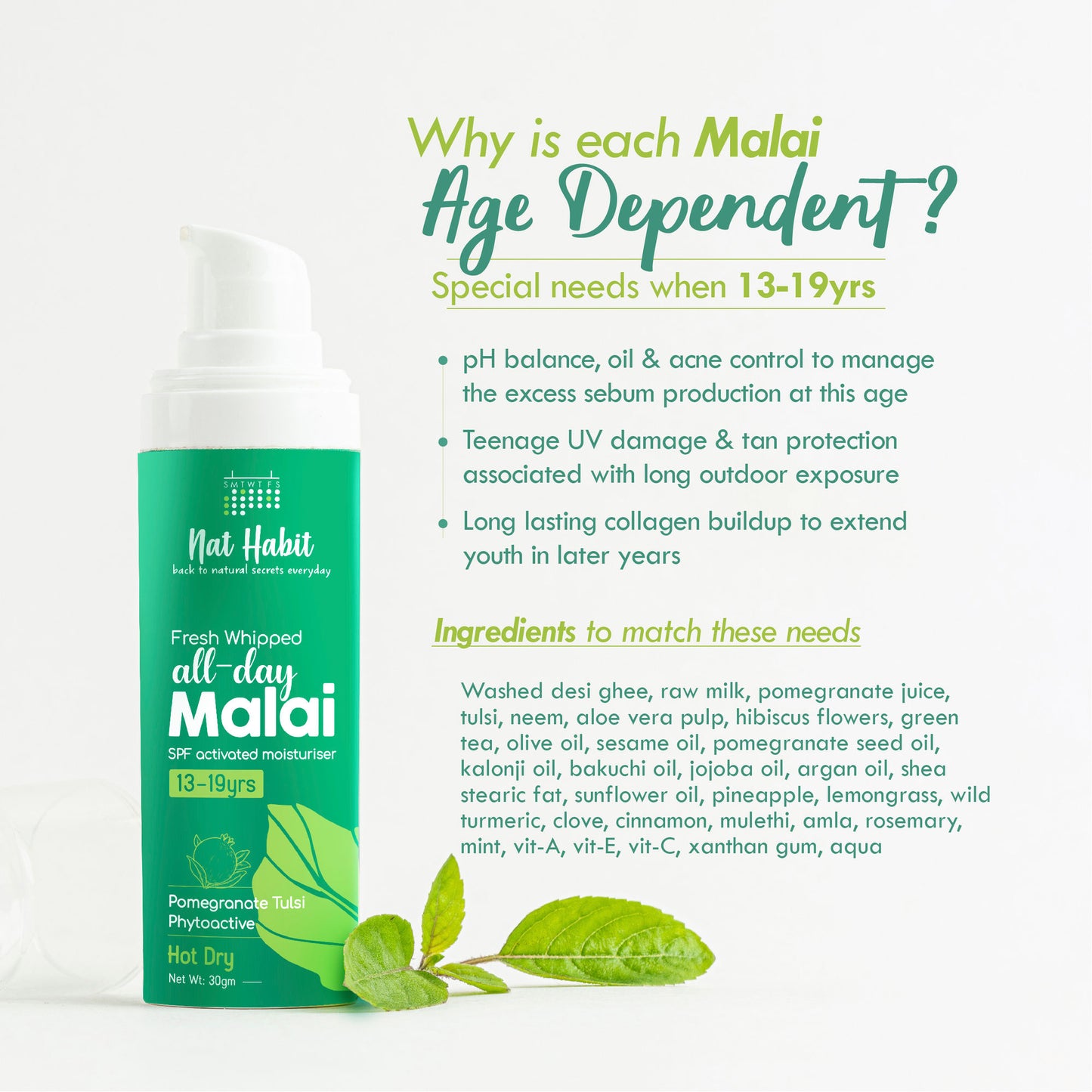 Nat Habit Pomegranate Tulsi Light Moisturizer, Non Sticky Face Moisturizer For Hot & Dry Weather