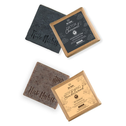 Nat Habit Fresh Activated Charcoal & Sandalwood Soaps
