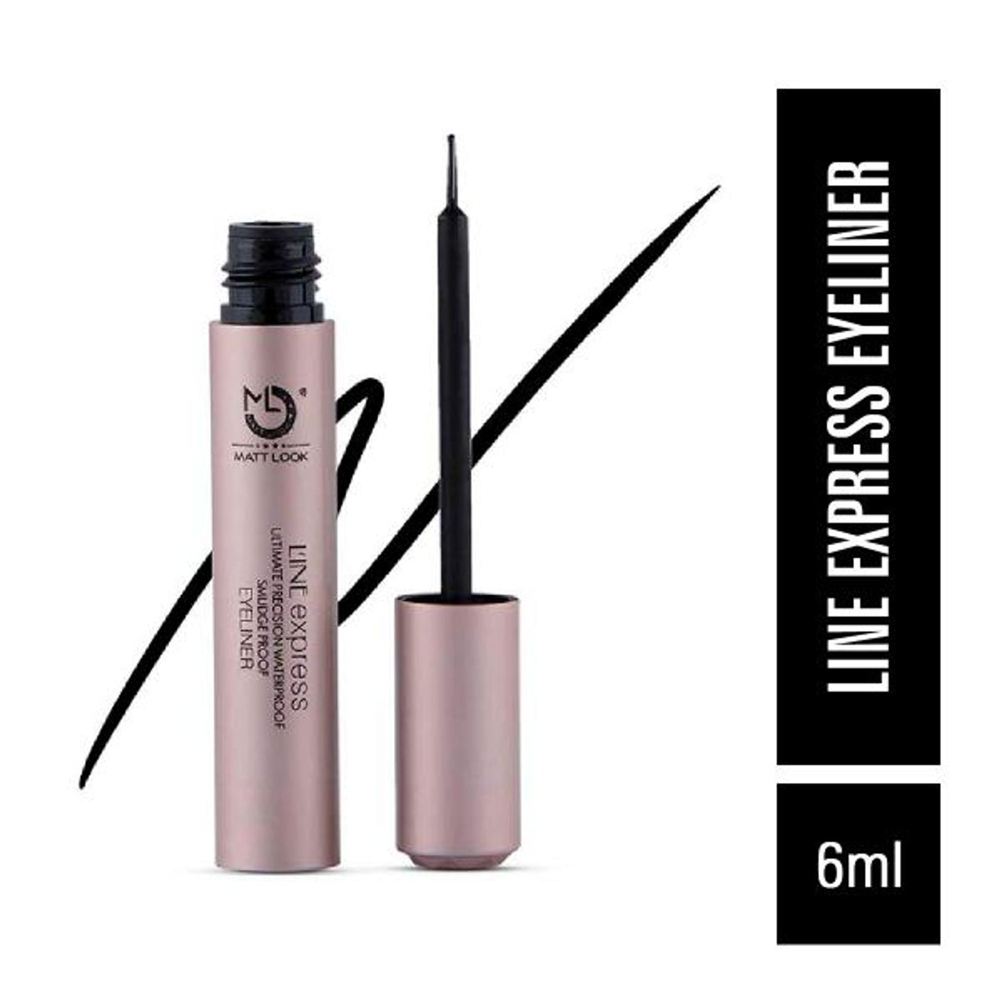 Matt look Line Express Ultimate Precision Waterproof Smudge Proof Eyeliner - Black