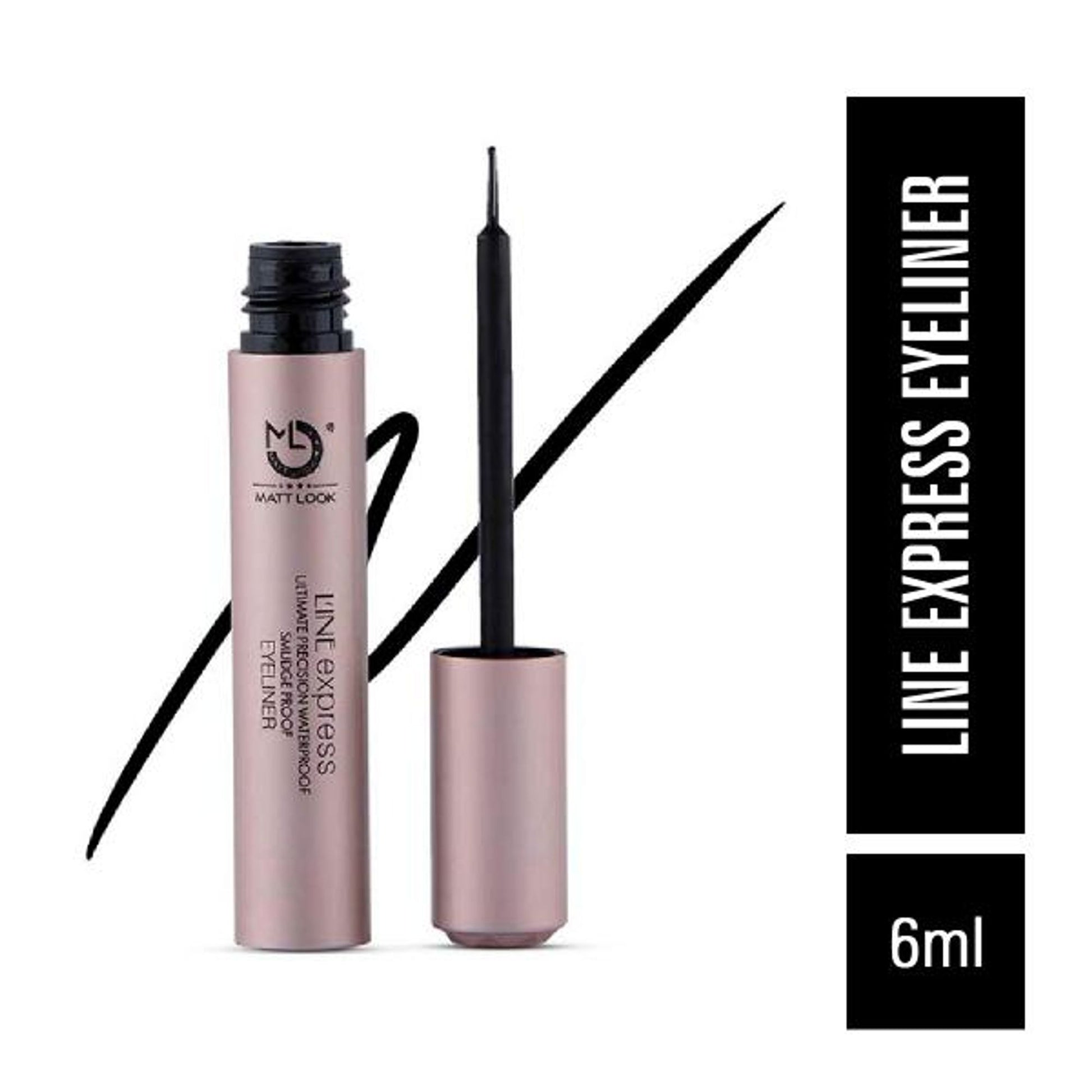 Matt look Line Express Ultimate Precision Waterproof Smudge Proof Eyeliner - Black