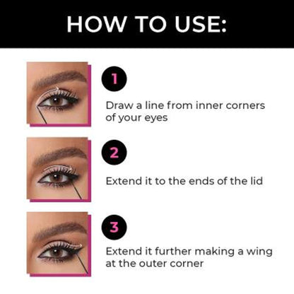 Matt look Line Express Ultimate Precision Waterproof Smudge Proof Eyeliner - Black