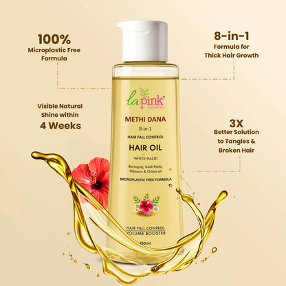 La Pink Methi Dana 8 In 1 Hair Growth Oil Boosts Hair Growth Thickness Controls Hair Fall