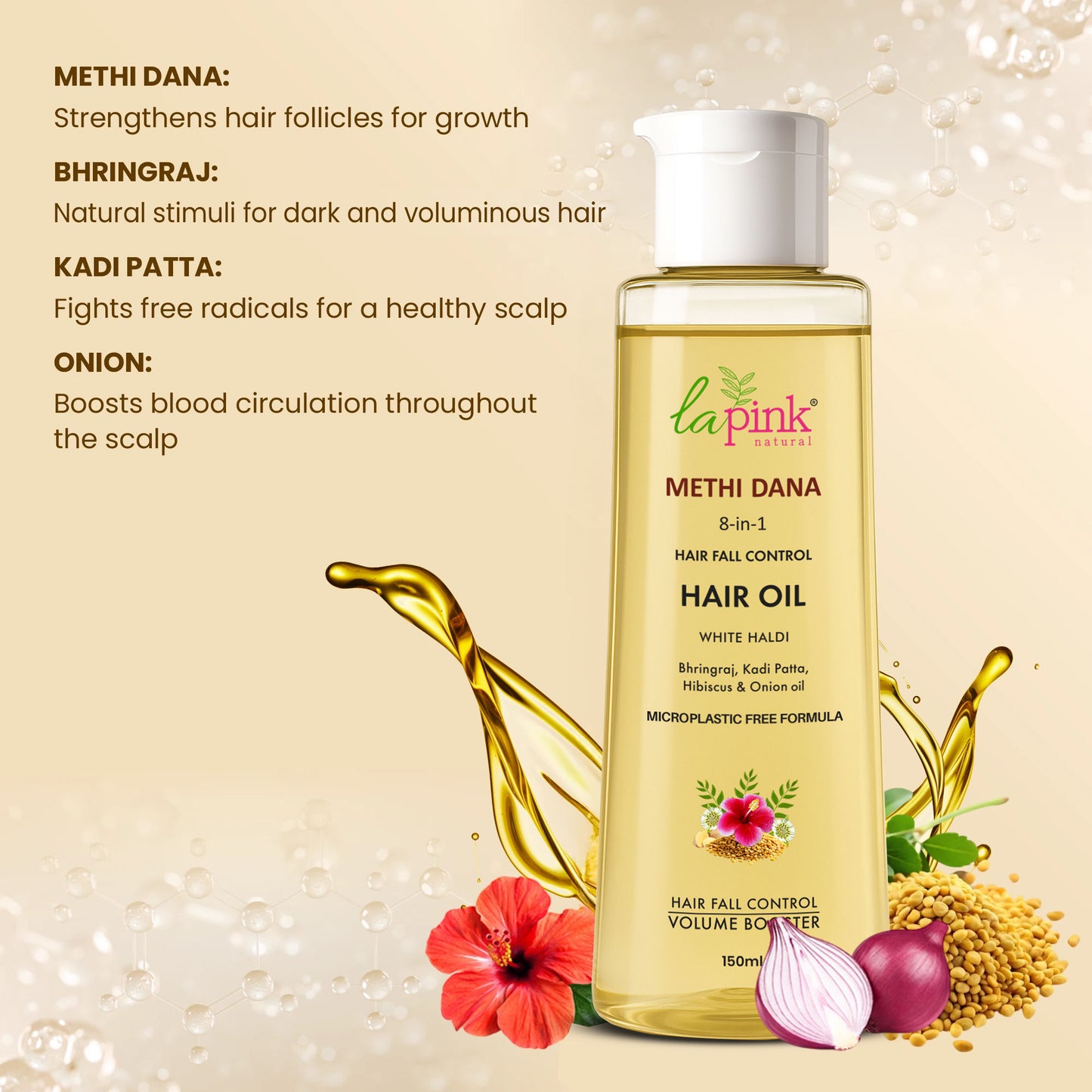 La Pink Methi Dana 8 In 1 Hair Growth Oil Boosts Hair Growth Thickness Controls Hair Fall
