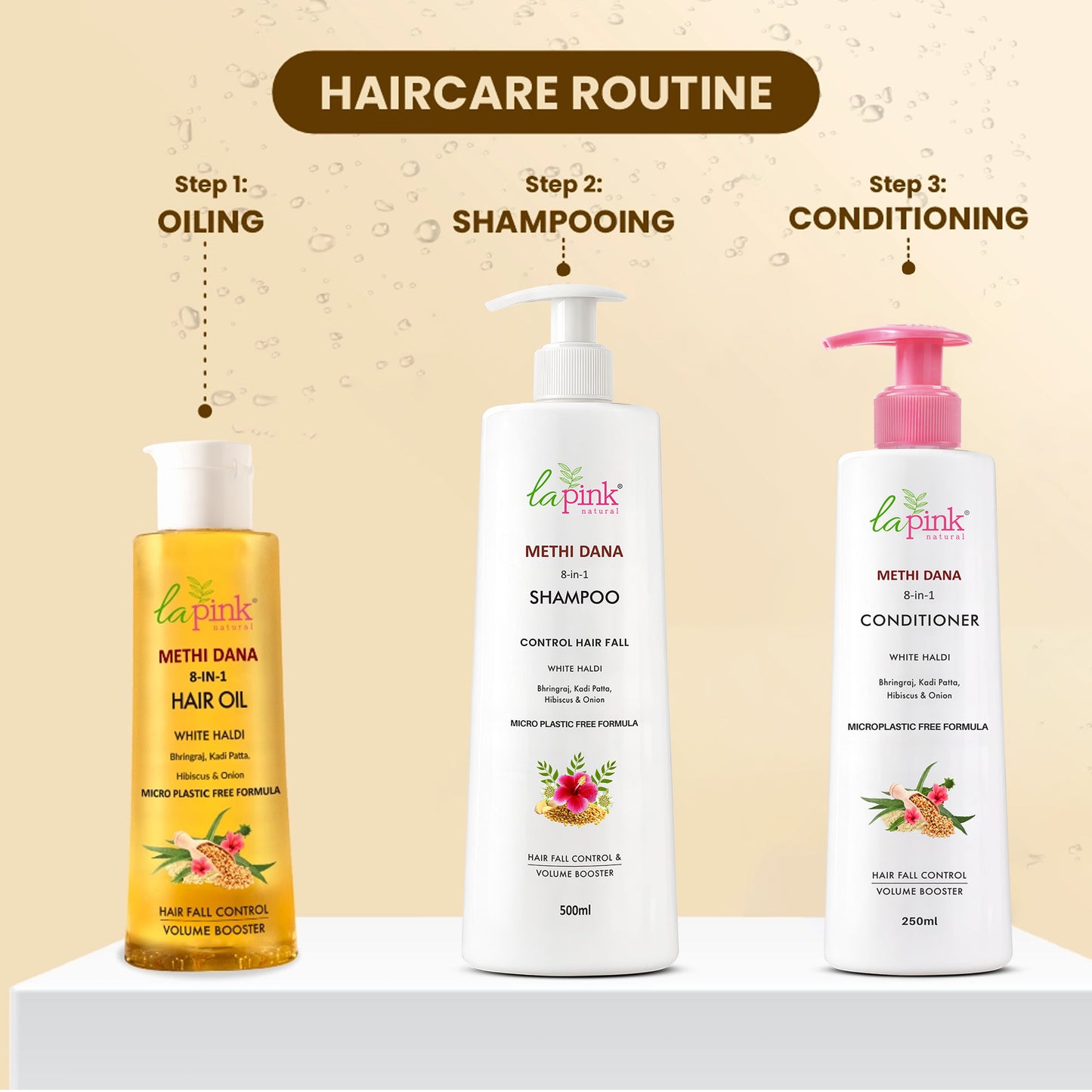 La Pink Methi Dana 8 In 1 Anti Hair Fall Shampoo Boosts Volume And Reduces Hair Fall