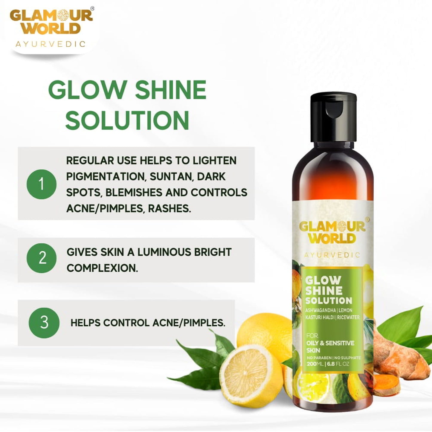 GLAMOUR WORLD AYURVEDIC Glow Shine Solution