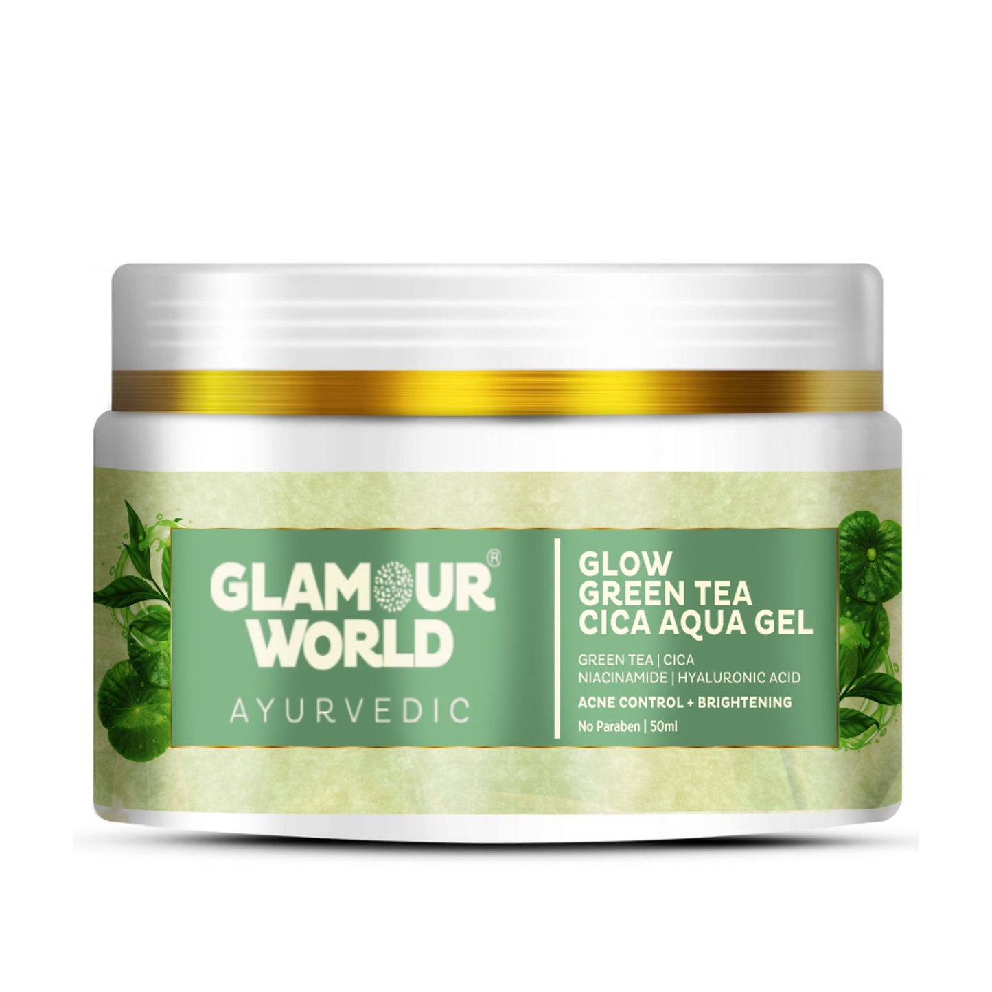 GLAMOUR WORLD AYURVEDIC Glow Green Tea Cica Aqua Gel