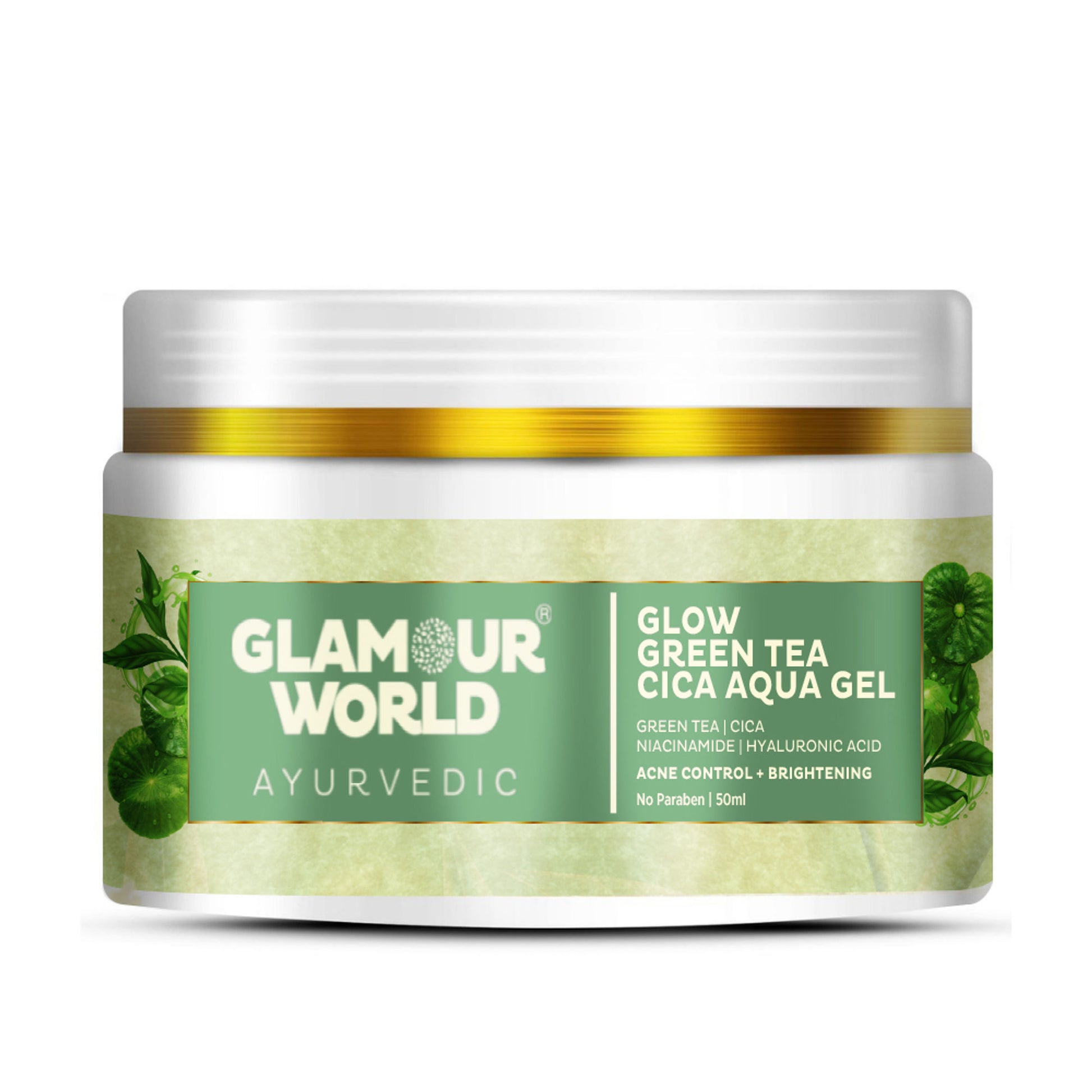 GLAMOUR WORLD AYURVEDIC Glow Green Tea Cica Aqua Gel