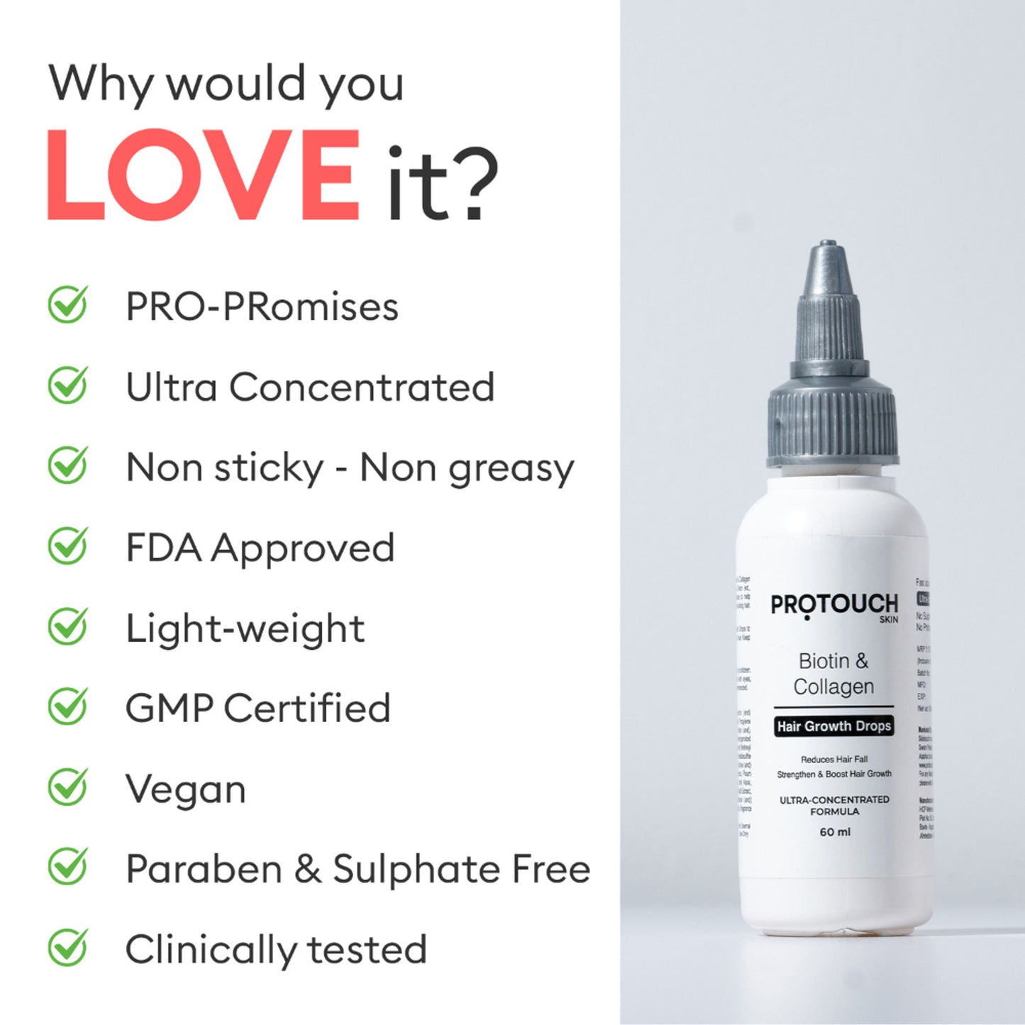 PROTOUCH Hair Growth Serum with Redensyl, Anagain Ultra Concentrated