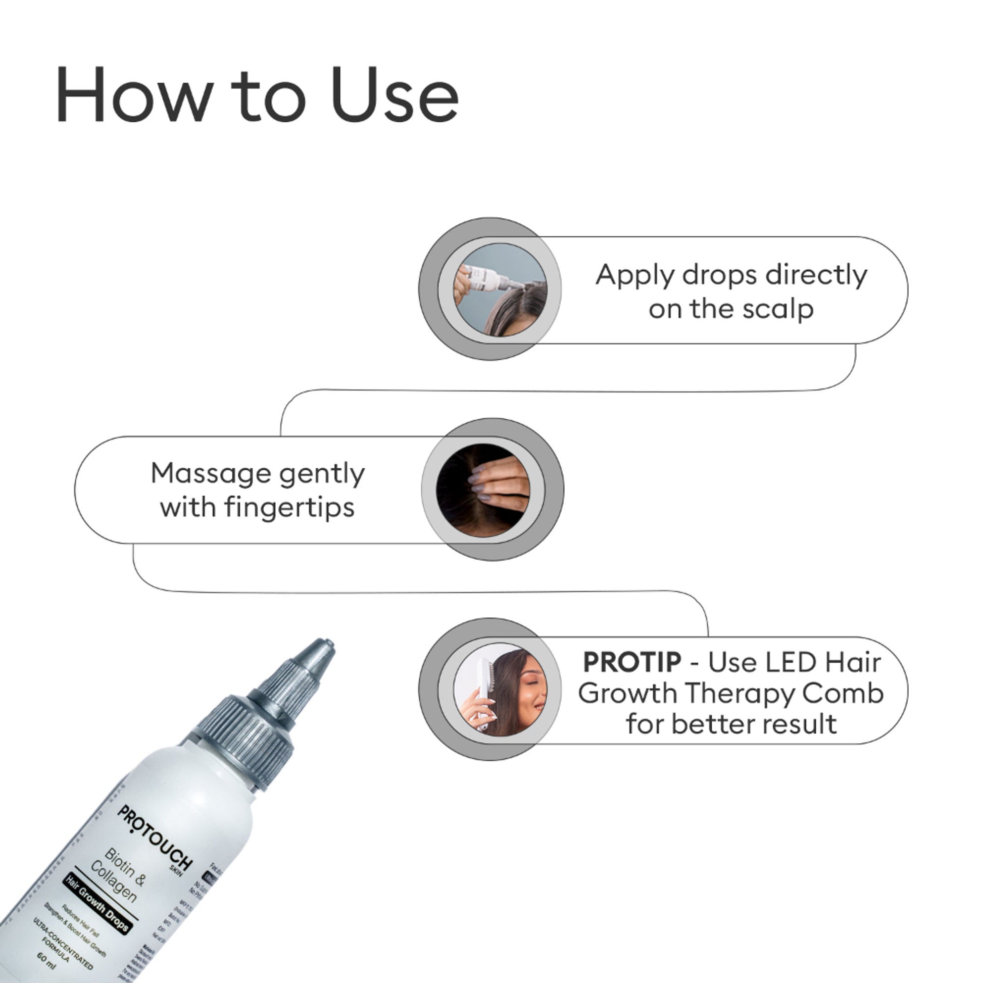 PROTOUCH Hair Growth Serum with Redensyl, Anagain Ultra Concentrated