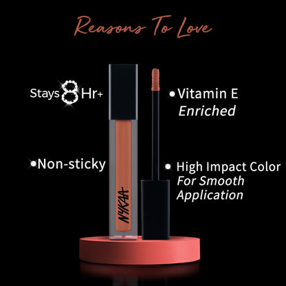 Nykaa Cosmetics 8hour Lasting Full Cover Matte Gloss - Busy Bee