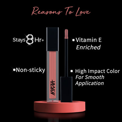 Nykaa Cosmetics 8hour Lasting Full Cover Matte Gloss - Fun Lover