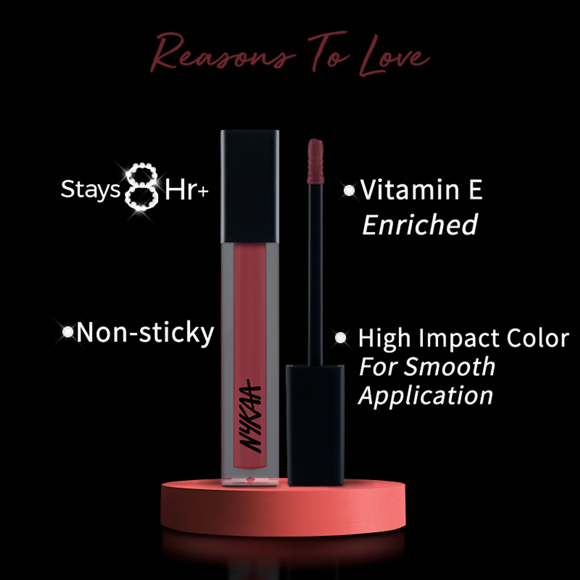 Nykaa Cosmetics 8hour Lasting Full Cover Matte Gloss - Wild One