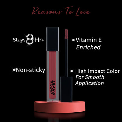 Nykaa Cosmetics 8hour Lasting Full Cover Matte Gloss - Wild One