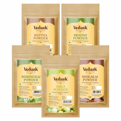 Vedask Organic Hair Pack Powder Mask Combo - Pack Of 5