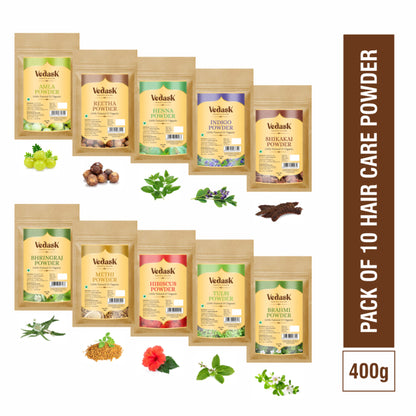 Vedask Organic Hair Pack Mask Combo - Pack of 10