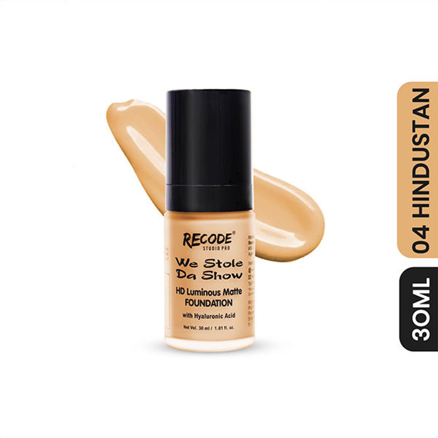 Recode HD Luminous Matte Foundation - 04 Hindustan