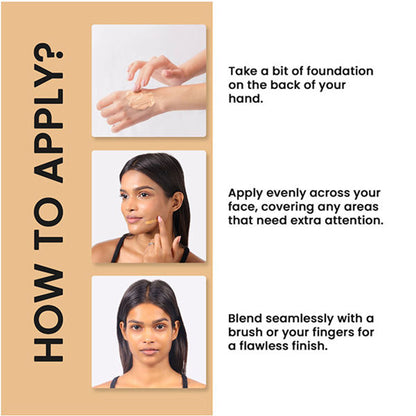 Recode HD Luminous Matte Foundation in shade 05 Aryavarta, showing smooth, even skin tone and matte finish on model's face