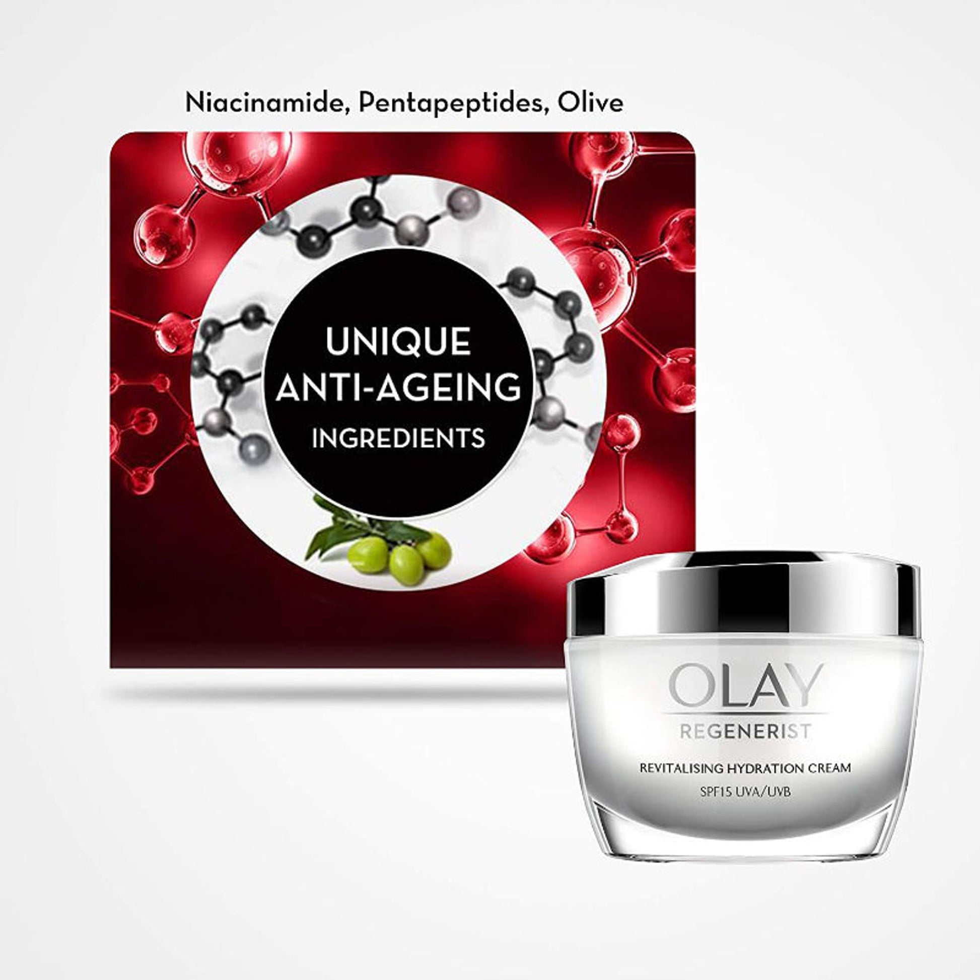 Olay Regenerist Revilatising Hydration Day Cream With Spf 15 For Plump Skin With Niacinamide