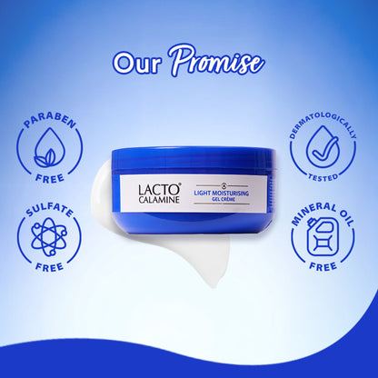 Lacto Calamine Pro Ceramides Light Moisturiser Gel Creme with Niacinamide- Barrier Repair- Oily Skin