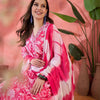 Dhiyona SN Women's Pink Floral Printed Pure Cotton A-Line Kurta With Trouser And Dupatta