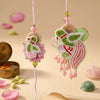 Dhiyona Set Of 2 Leaf Design Pearls & Artificial Stones Bhaiya Bhabhi Rakhi With Roli Chawal