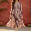 Dhiyona IE Striped Printed Round Neck Panelled Pure Cotton Kurta With Trousers