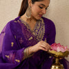 Dhiyona IE Women's Ethnic Motifs Embroidered Thread Work Straight Kurta With Trousers & Dupatta