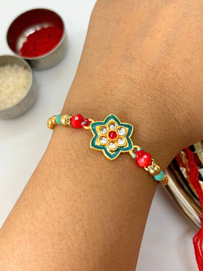 Anouk Pack of 4 Meenakari Kundan Traditional Rakhi
