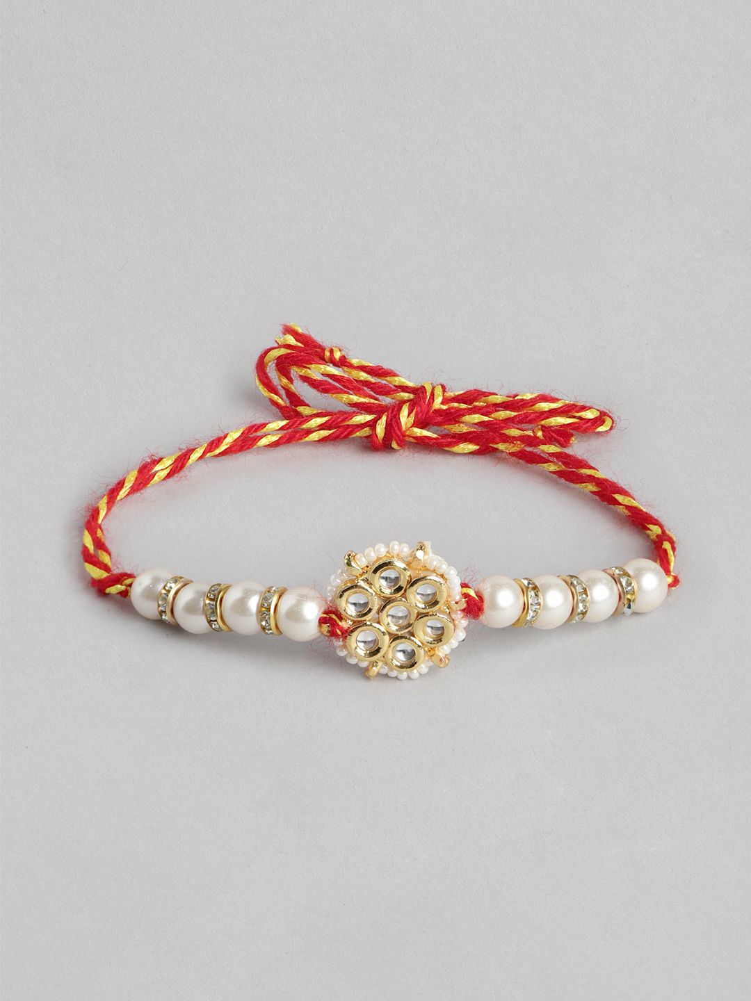 Anouk Unisex Set of 2 Beaded Bhai Bhabhi Rakhis With Roli & Chawal