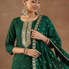 Dhiyona IE Women Ethnic Motifs Embroidered Regular Kurta with Trousers & With Dupatta