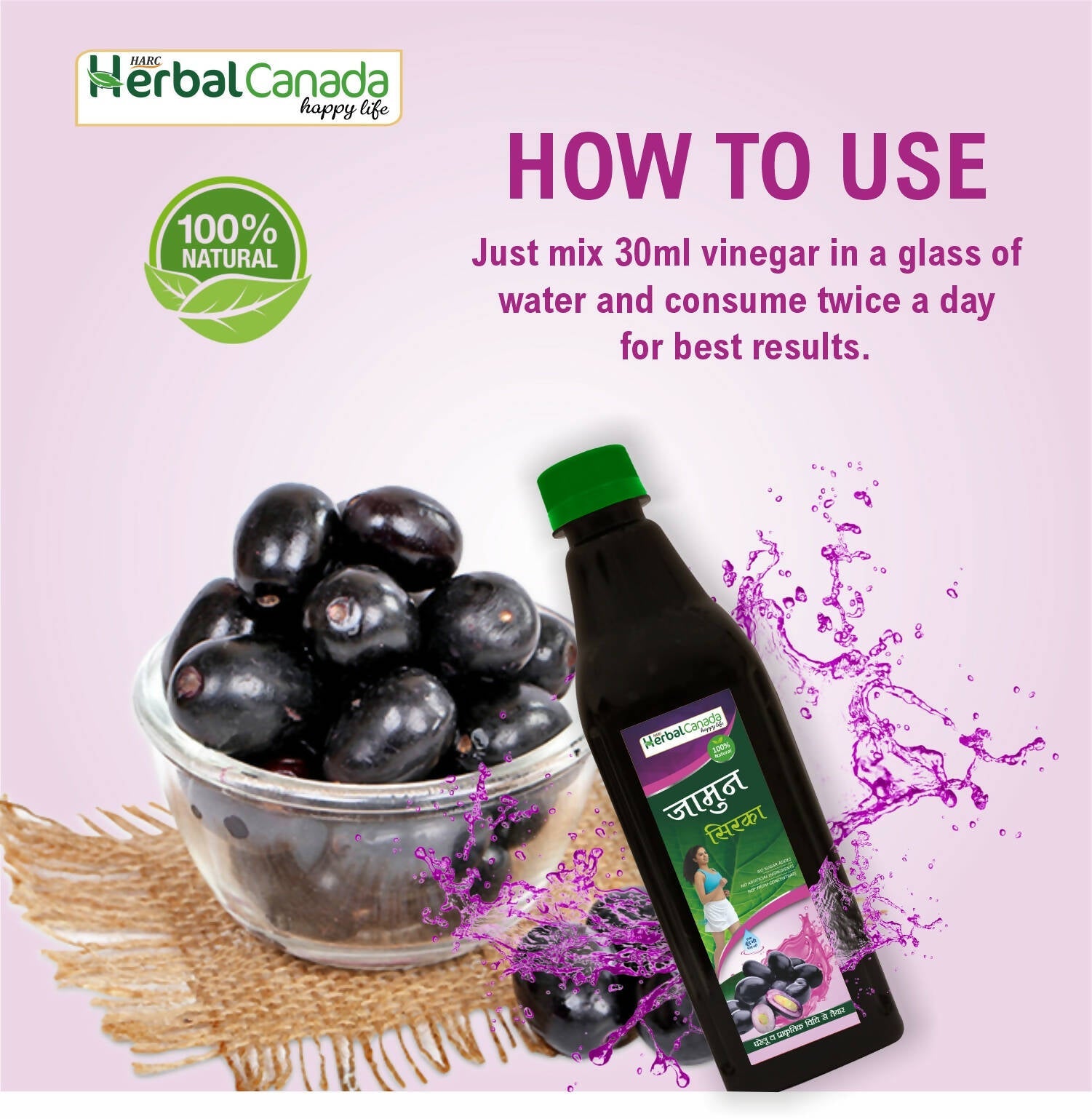 Herbal Canada Jamun Vinegar - Indyancart