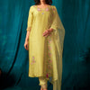 Dhiyona IE Women Floral Embroidered Beads and Stones Kurta with Trousers & With Dupatta