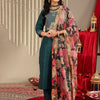 Dhiyona VA Women'sEthnic Motifs Yoke Design Thread Work Kurta & Trousers With Dupatta
