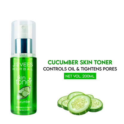Jovees Herbal Cucumber Skin Toner For Oily & Acne Prone Skin Hydrating & Pore Tightening