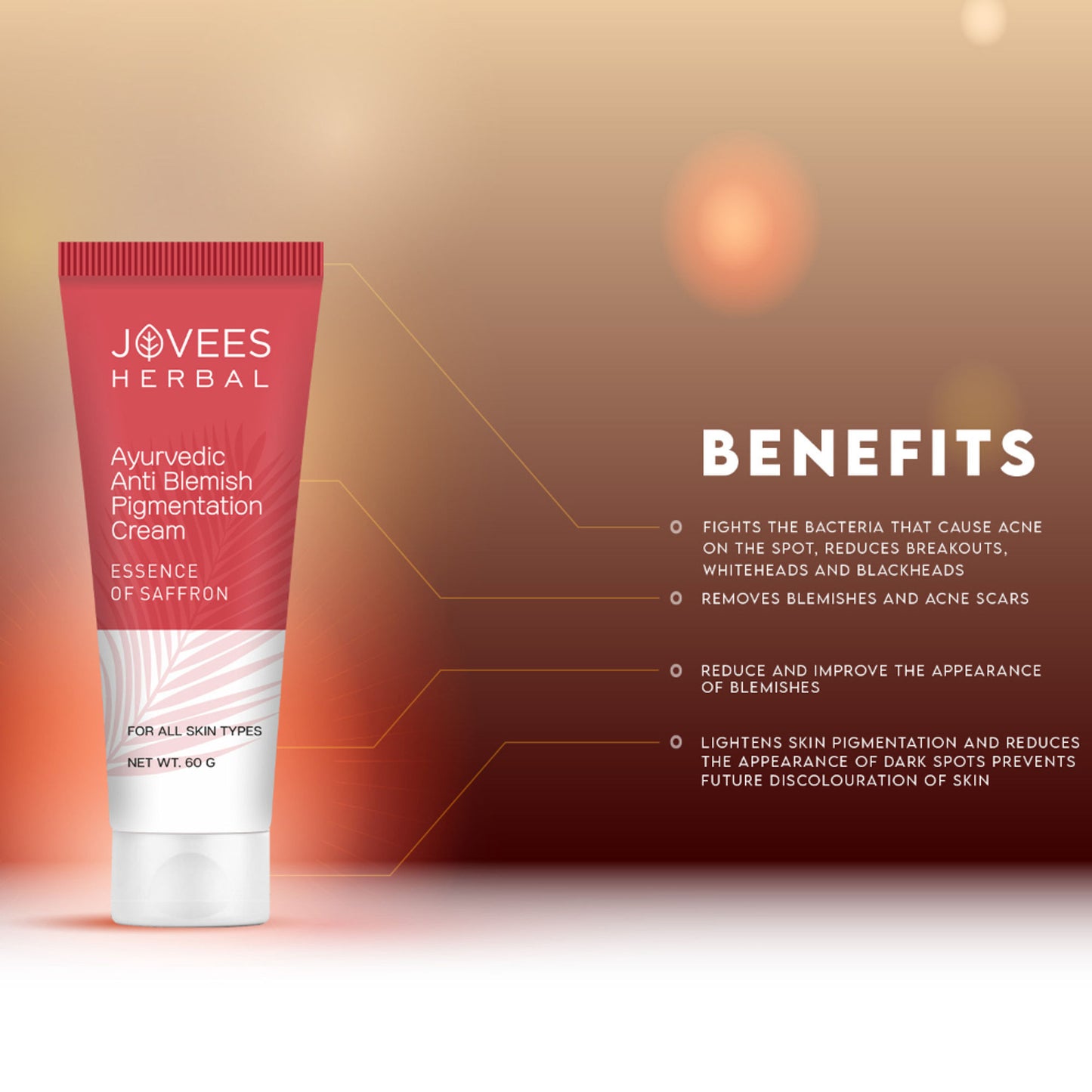 Jovees Herbal Anti Blemish Pigmentation Face Cream For All Skin Types and Paraben & Alcohol Free