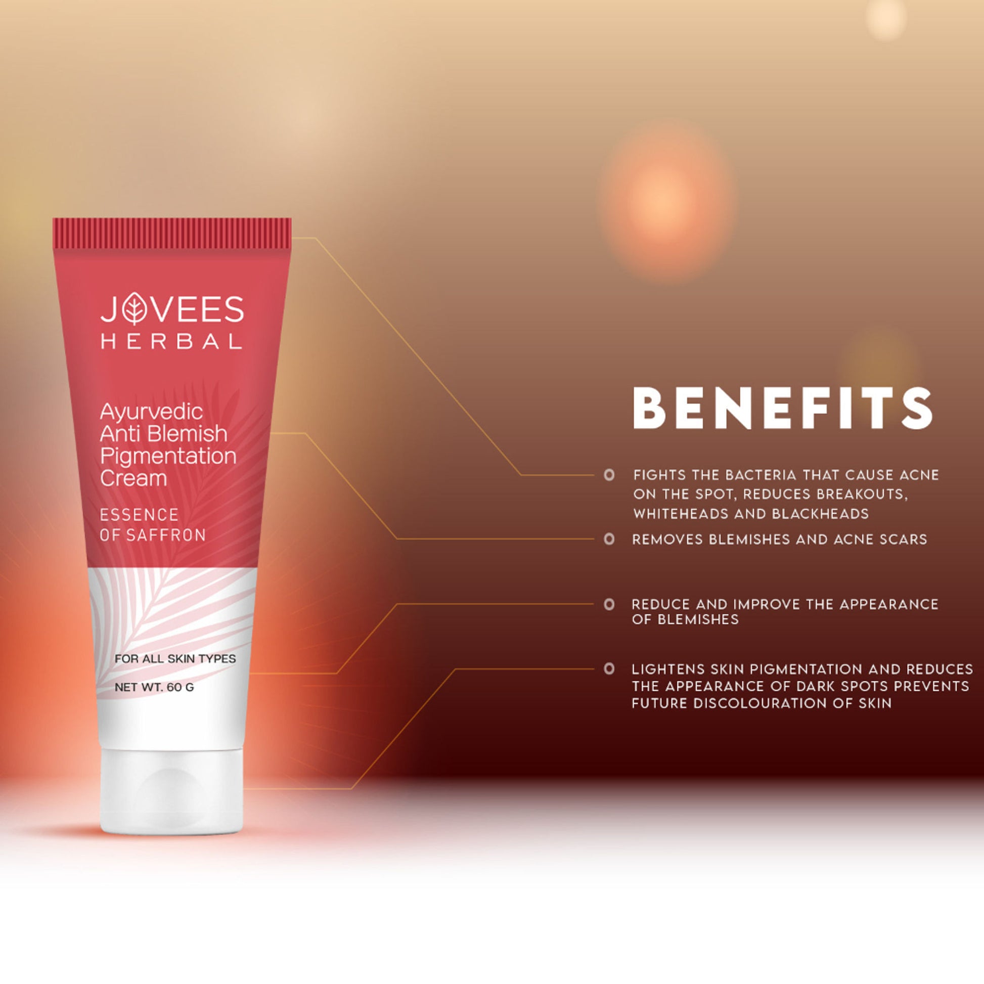 Jovees Herbal Anti Blemish Pigmentation Face Cream For All Skin Types and Paraben & Alcohol Free