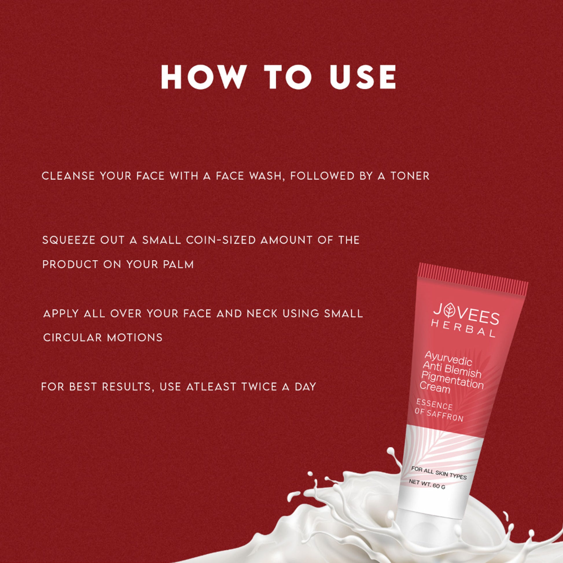 Jovees Herbal Anti Blemish Pigmentation Face Cream For All Skin Types and Paraben & Alcohol Free