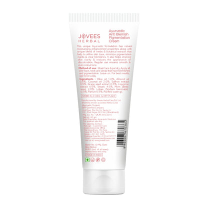Jovees Herbal Anti Blemish Pigmentation Face Cream For All Skin Types and Paraben & Alcohol Free