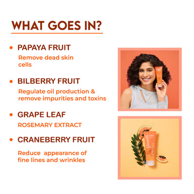 Jovees Herbal Papaya Facewash For Glowing And Brightening Skin All Skin Types Men And Women - 120 ml