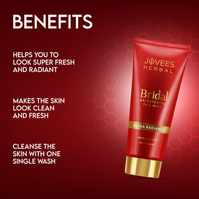 Jovees Herbal Bridal Brightening Face Wash For Ultra Radiance & Brightening Skin For All Skin Types - 120 ml