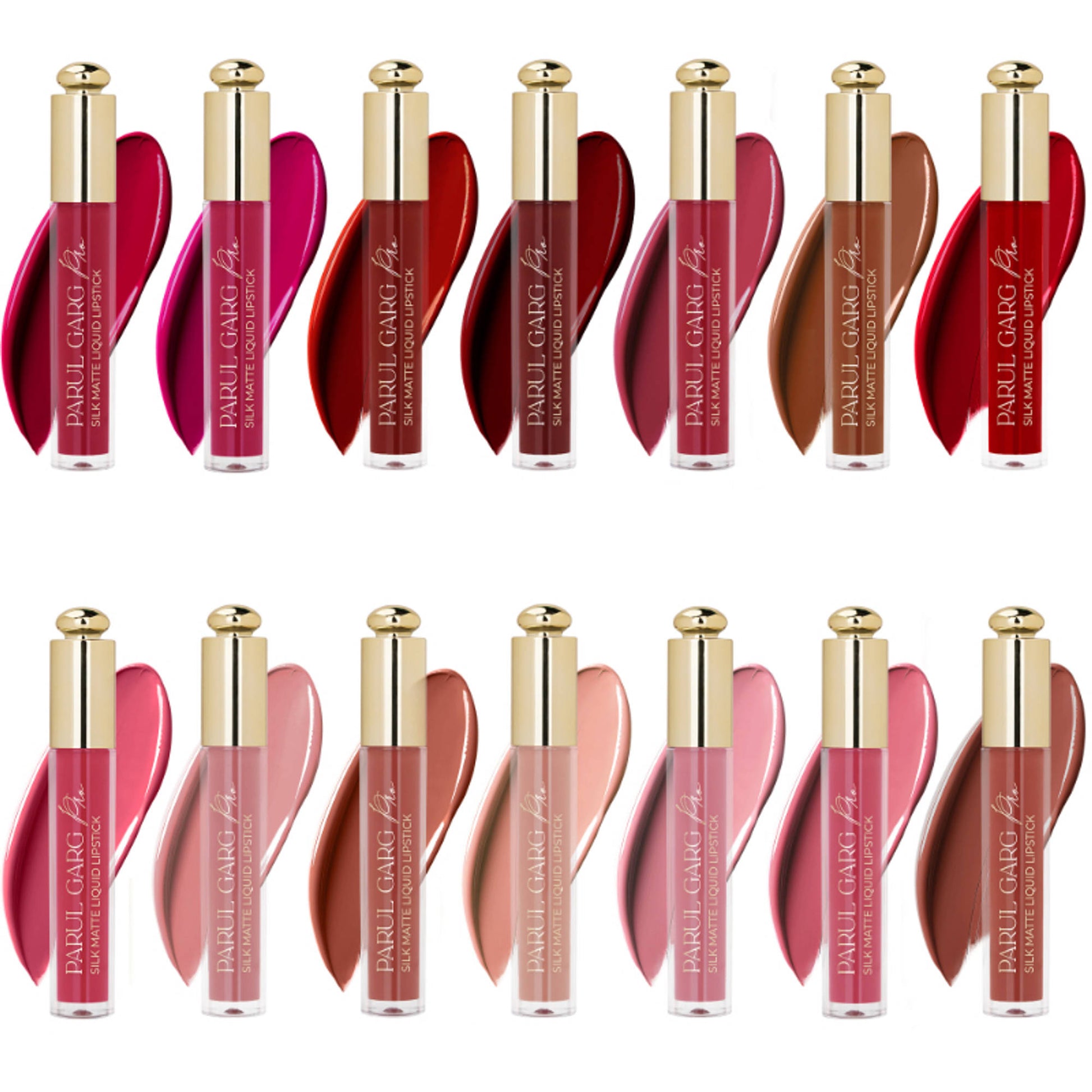 Parul Garg Beauty Ultilmate Silk Matte Liquid Lipstick Collection - Pack Of 14